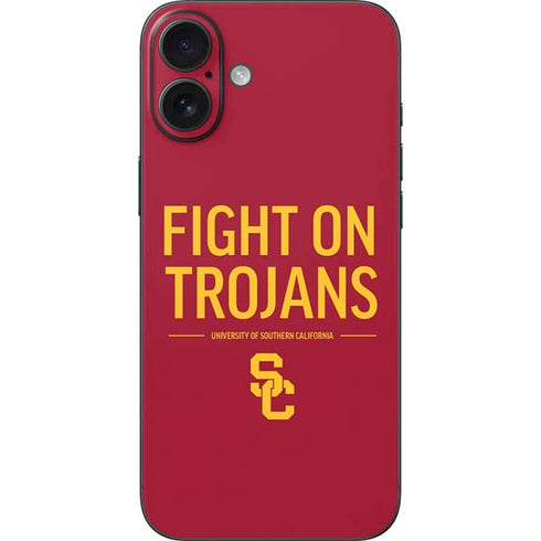 University of Southern California Fight On Trojans Red iPhone 16 Plus Skin